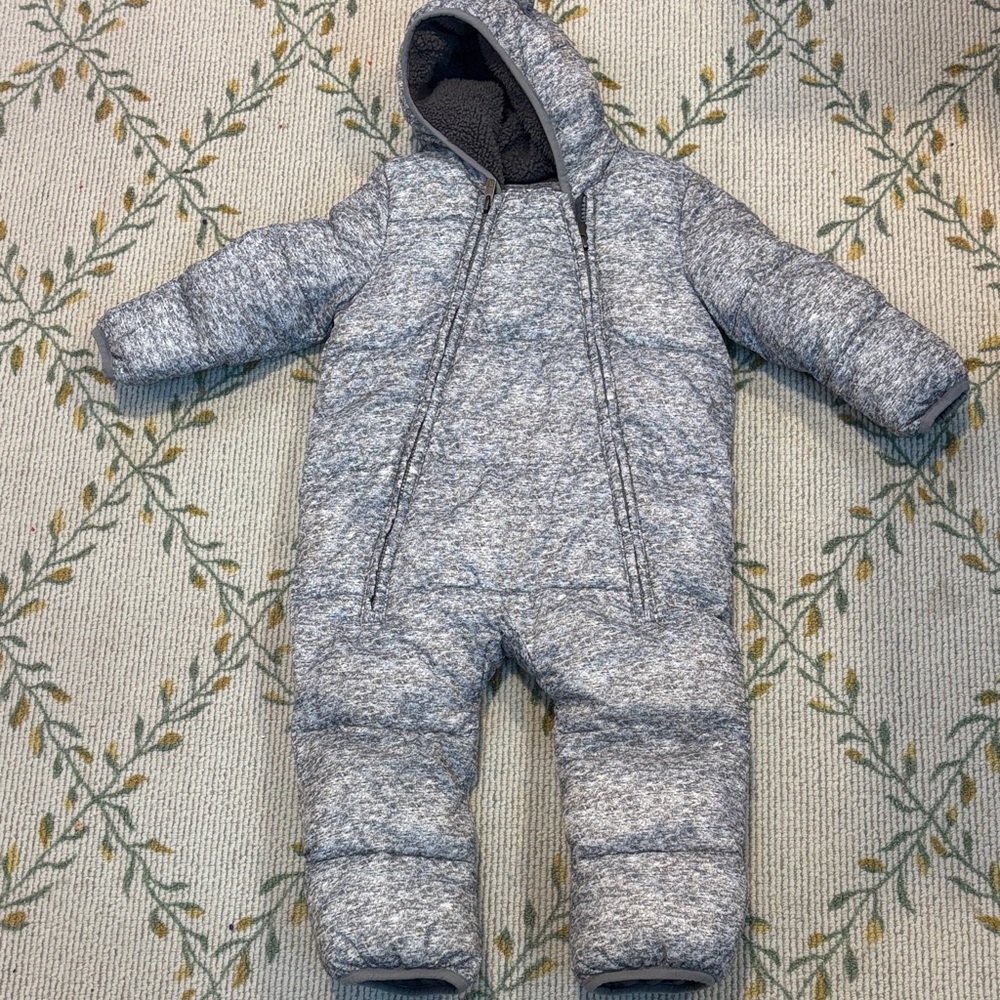Gap Toddler Gray Heather Insulated One-Piece Snowsuit